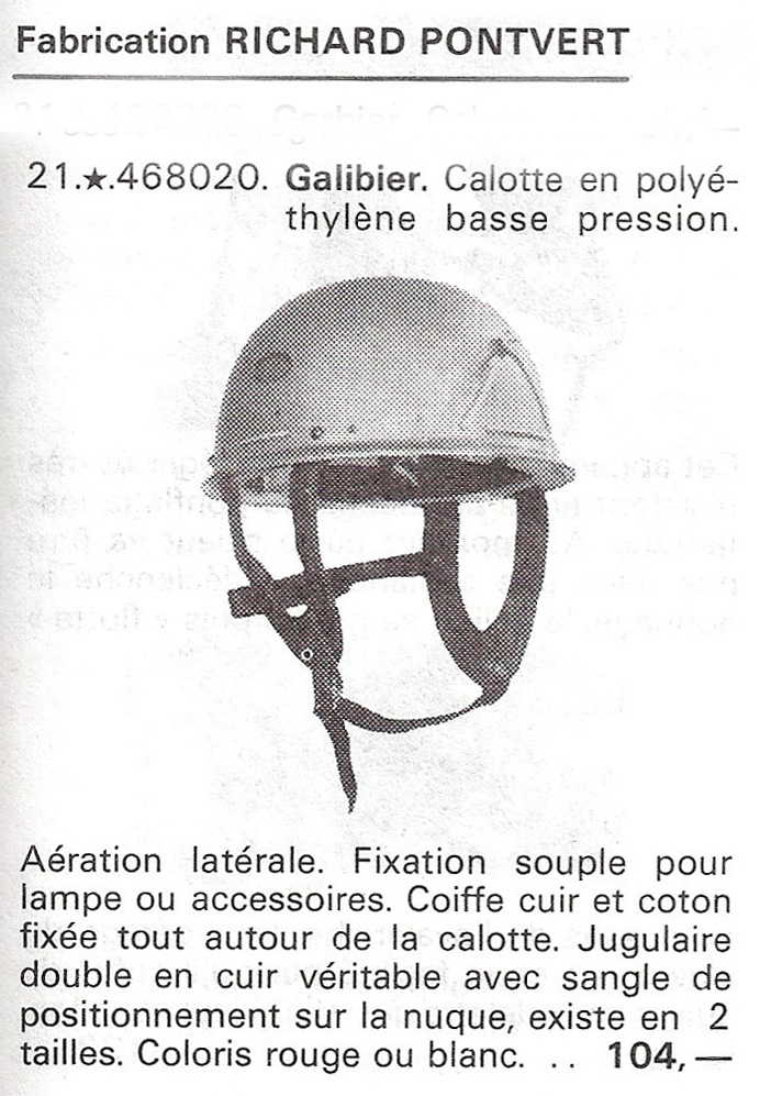 casque galibier, catalogue v.c. 1980